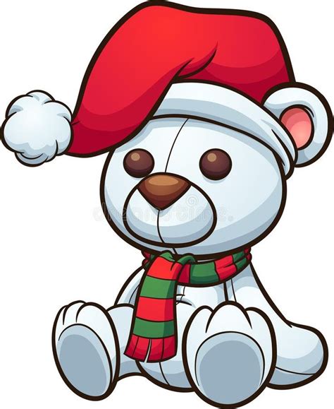 Polar Christmas Bear Sitting Down Stock Vector Illustration Of