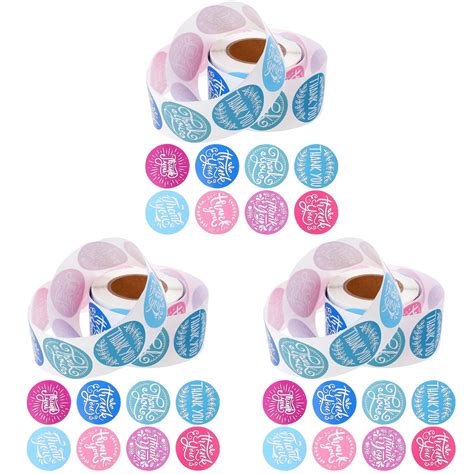 Thank You Letter Label Rolls Packaging Labels Round For Baking Gift