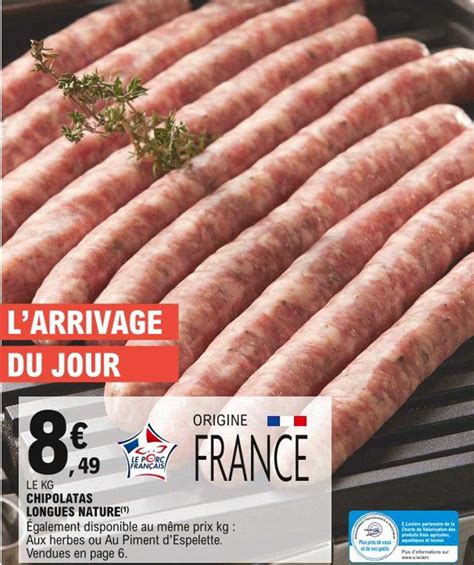 Promo Chipolatas Longues Nature Chez E Leclerc Icatalogue Fr