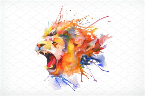 Lion Watercolor Painting