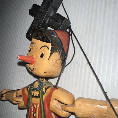 Vintage Wooden Puppet Pinocchio Like Character As Is Tangled Ebay