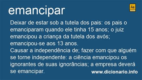 O Que É Se Emancipar - Significado de Emancipar