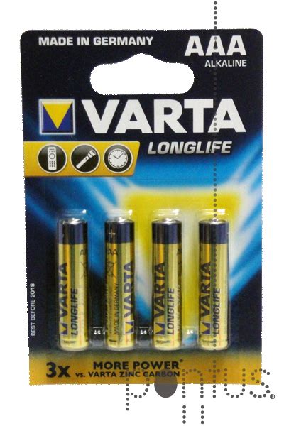 VARTA Pilha Alcalina Longlife Extra LR03 Bl4 AAA JBnet Pt