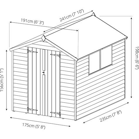 Mercia 8 X 6ft Overlap Double Door Apex Garden Shed Wilko