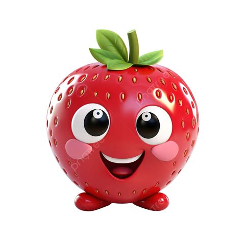 Lindo Personaje De Fresa Feliz Generado Por Ai Png Fresa Fruta