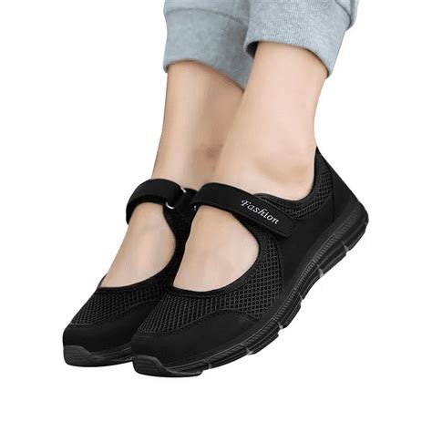 Wide Width Mary Jane Shoes Women's Casual Walking Runing Sneakers Flat ...