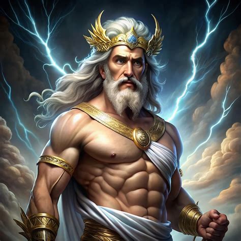 Greek God Zeus With A Naked Torso Character For The Game Premium Ai