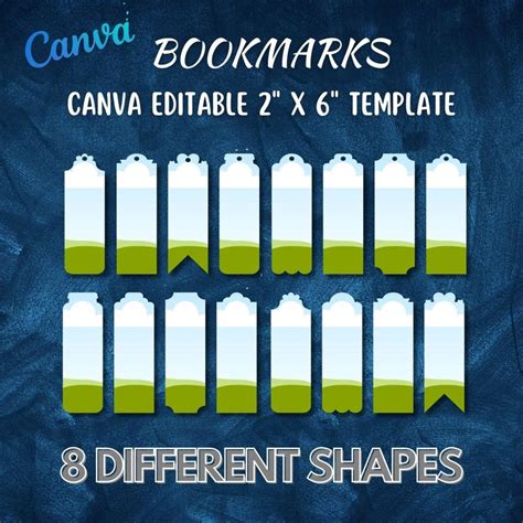 Editable Canva Digital Bookmark Template Printable Bookmarks Create