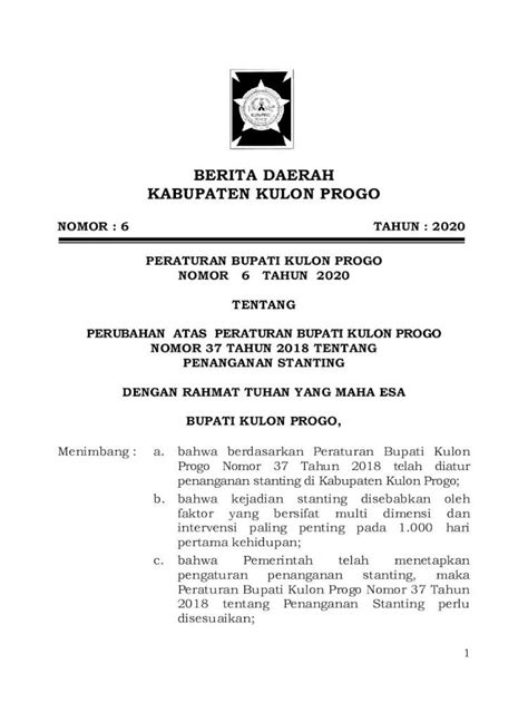 PDF BERITA DAERAH KABUPATEN KULON PROGO PB 6 Sertifikat