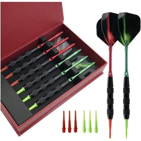 flechettes pointe plastique pcs  molete design noir professionnel