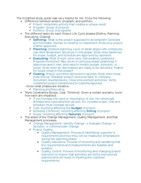C722 Study Guide complete - The hi-lighted study guide was very helpful