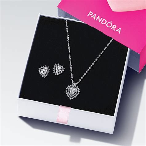 Sparkling Double Heart Halo Jewelry T Set Sterling Silver Pandora Us