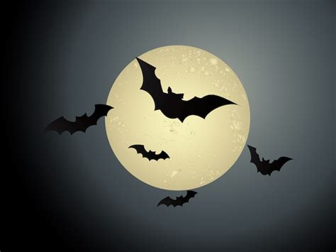 Premium Vector | Flying bats in halloween night