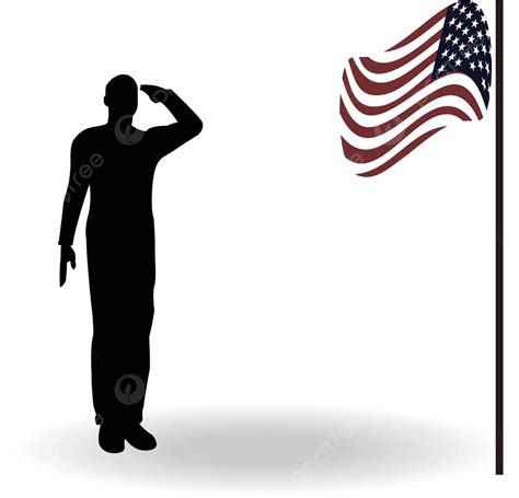 Silhouette Of An Army Soldier Saluting Banner Clip Flag Vector Banner Clip Flag Png And