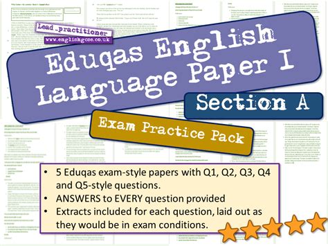 Eduqas English Language Paper 1 Exam Practice Teaching Resources