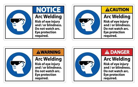 Arc Welding Risk Of Eye Injury Eye Protection Required 3278139 Vector Art at Vecteezy