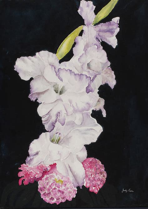 Gladiolus And Zinnias Painting By Judy Loper Pixels