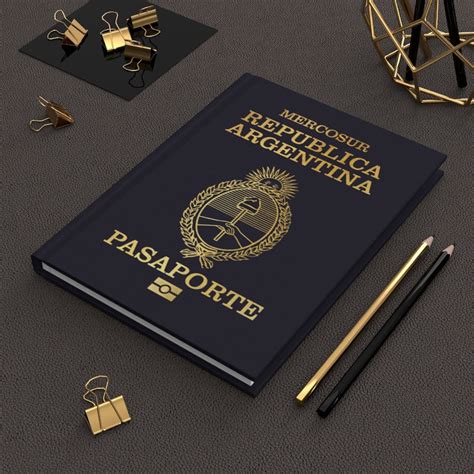 Argentine Passport Hardcover Journal Notebook Best Gift for Citizens of