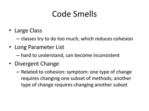 Refactoring And Code Smells Ppt Download