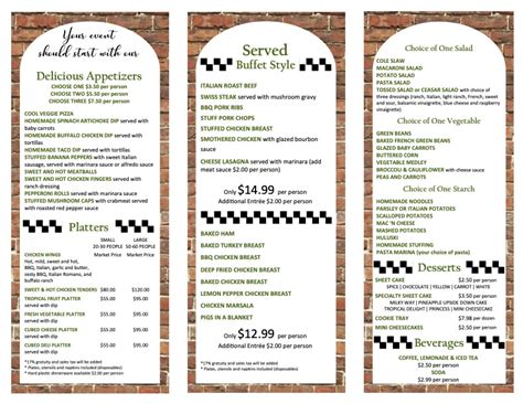 Menu Italian Oven Somerset