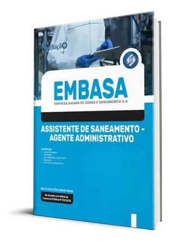 Apostila Embasa 2022 Assistente De Saneamento Agente Administrativo