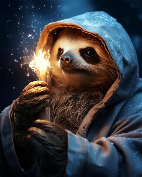 Premium Photo The Enchanting Tale Unveiling The Mystical Sloth Wizard