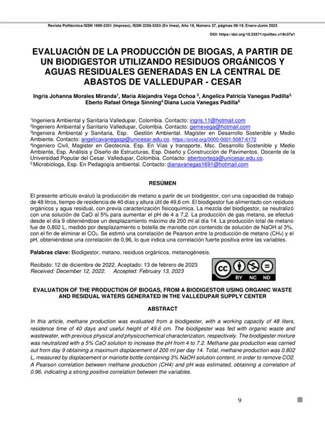 PDF Evaluación de la producción de biogas a partir de un biodigestor