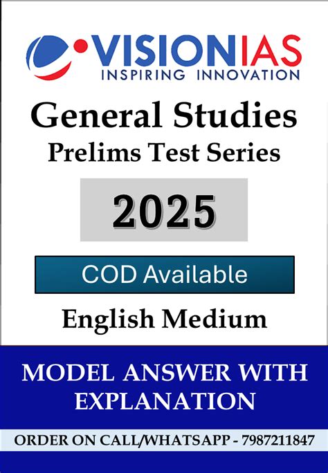 Vision IAS Prelims Test Series 2025 With Solution English Medium