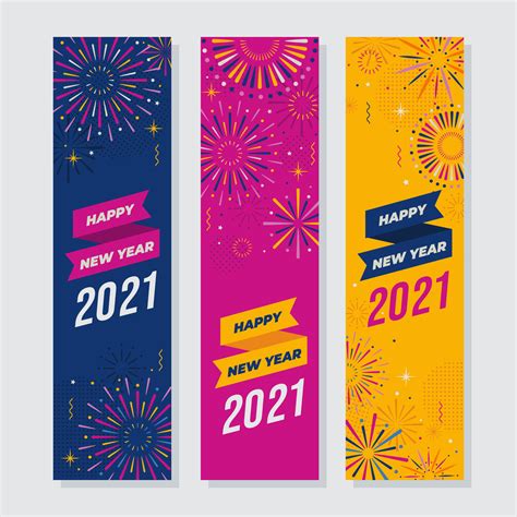 Happy New Year with Fireworks Banner 1424236 Vector Art at Vecteezy