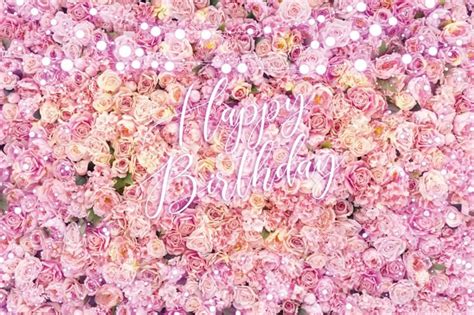 Amazon Ofila Pink Rose Flower Happy Birthday Backdrop X Ft