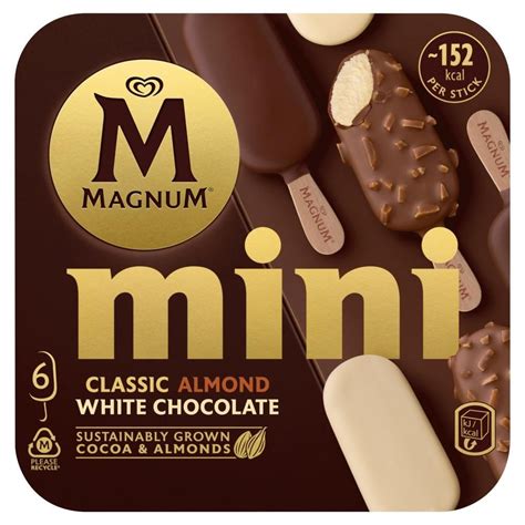 Magnum Mini Classic Almond White Chocolate Lody 330 Ml 6 Sztuk