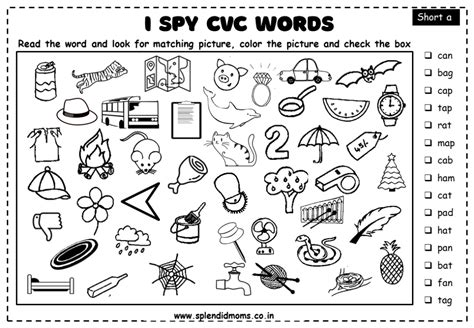 I Spy Cvc Words Splendid Moms