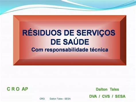 Ppt R Siduos De Servi Os De Sa De Responsabilidade T Cnica