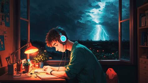 Premium Ai Image Lofi Boy Relaxing Study Session With Chill Vibes