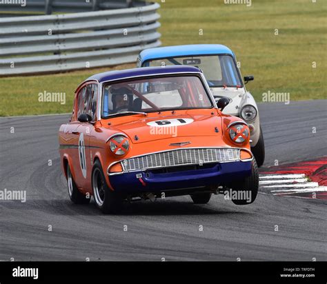 Brian Webb Ford Anglia 105E On Three Wheels Historic Touring Cars