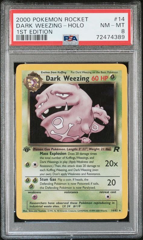 2000 Pokemon Rocket 14 Dark Weezing Holo 1st Edition Psa 8 Gamestop