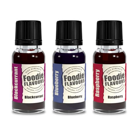 Berry Flavours Set - Blackcurrant, Blueberry & Raspberry Natural Food Flavourings