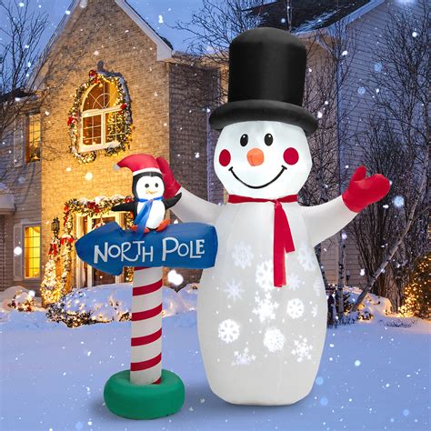 Gymax 6FT Inflatable Christmas Xmas Snowman for Outside Lawn Decor w ...