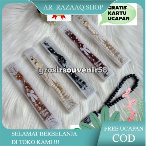 Jual Isi 50pcs SOUVENIR PERNIKAHAN TASBIH KAYU MIKA MOTIF Shopee