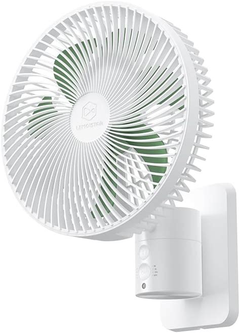 8 Inch Oscillating Wall Mounted Fan With Remote Control Timer And 4