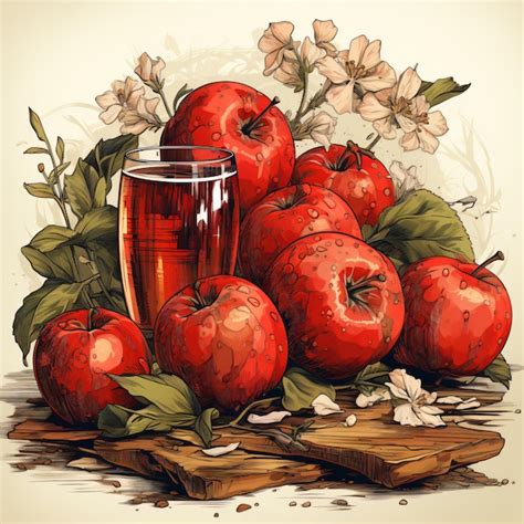 Premium Photo Handcrafted Cider Artistic Vector Illustration