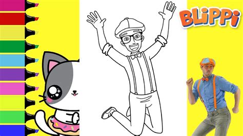 Coloring Blippi Jumping For Joy Coloring Book Page Sprinkled Donuts