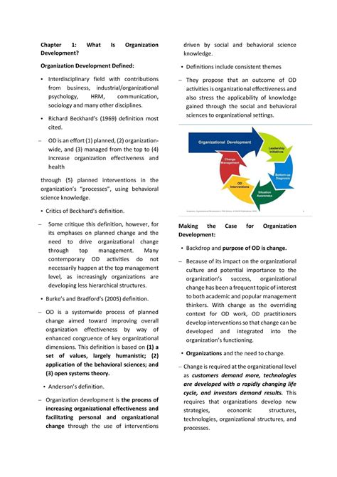 Od Chapter Chapter What Is Organization Development