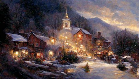 Thomas Kinkade Christmas Village · Creative Fabrica