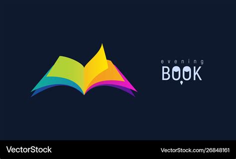 Colorful open book on dark background isolated Vector Image