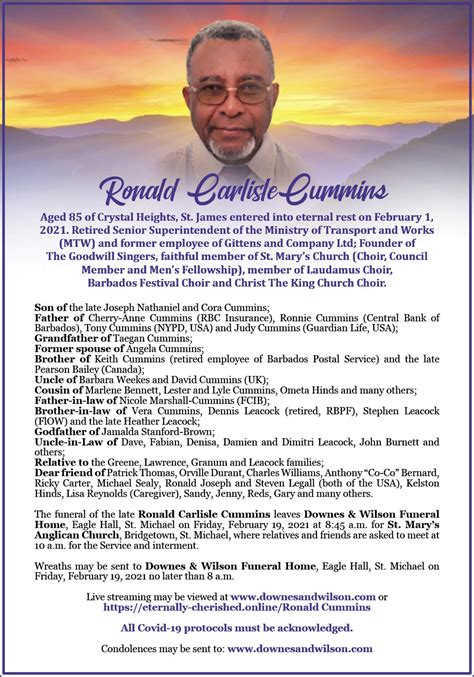 Ronald Cummins Downes Wilson Funeral Home