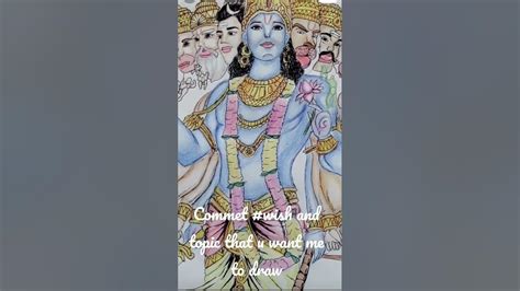 Drawing Lord Vishnu Shri Krishna Virat Roop Drawing Lordvishnu Art Colorpencil Youtube