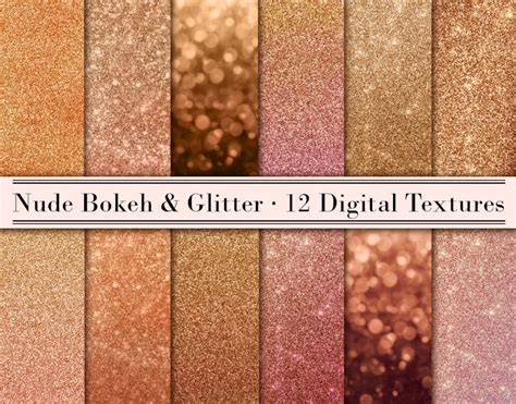 Papel Digital Nude Bokeh Glitter Paquete De Papel Papel Rosa Nude