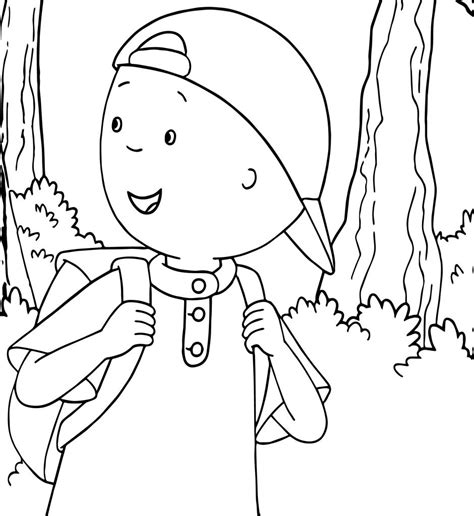 Caillou Out Hiking Caillou Coloring Page - Wecoloringpage.com