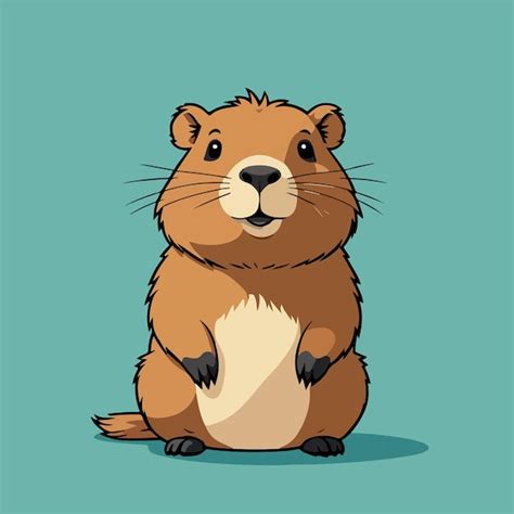 귀여운 카피바라 만화 캐릭터 터 | 프리미엄 AI 생성 벡터